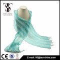 Beatiful woman fashion small size prasinous scarves with lace